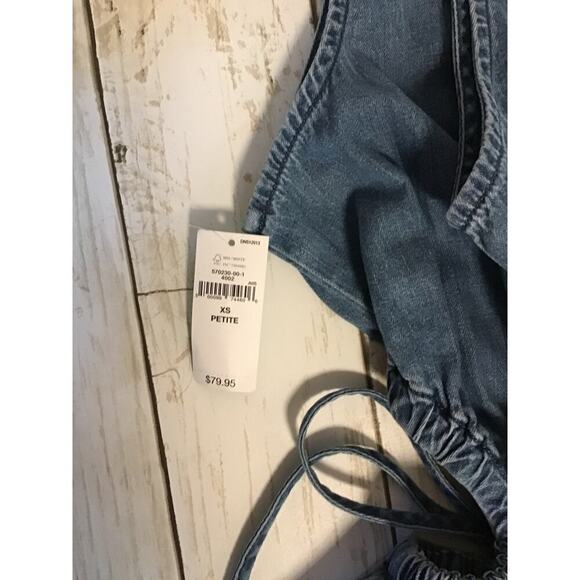 NWT Denim side tie, cut out mini dress with wash, well size extra small - Picture 4 of 4